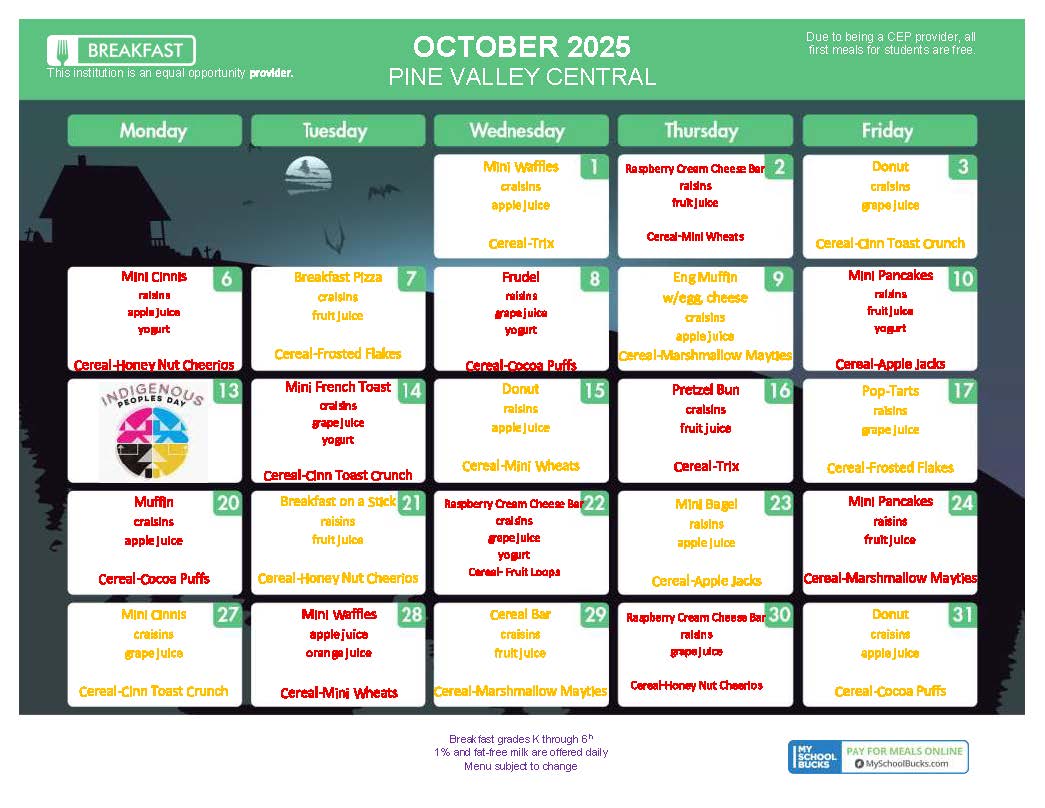October 2025 K-6 Breakfast